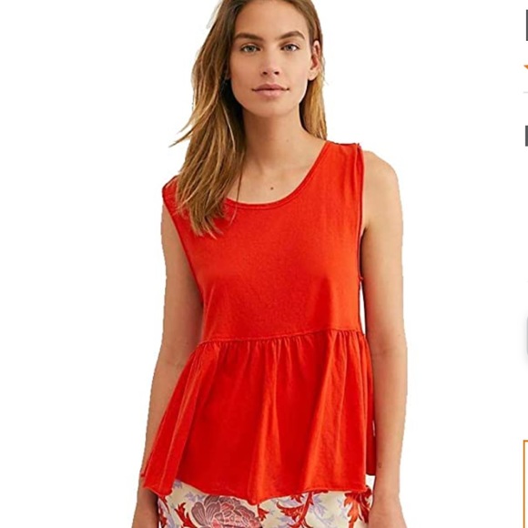❤️Free People Summer Orange Top - Picture 1 of 10